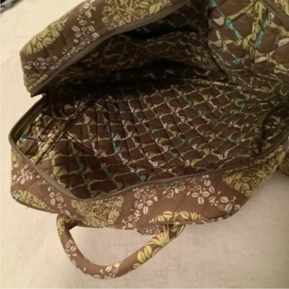 Vera Bradley Brown, Turquoise & Lime Quilted Backpack